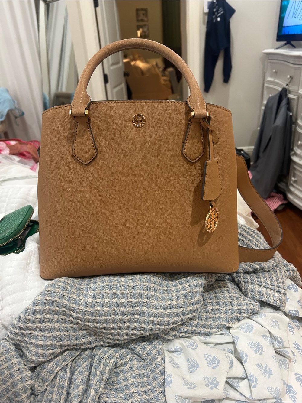Tory Burch Caramel/Tan Saffiano Leather Satchel
